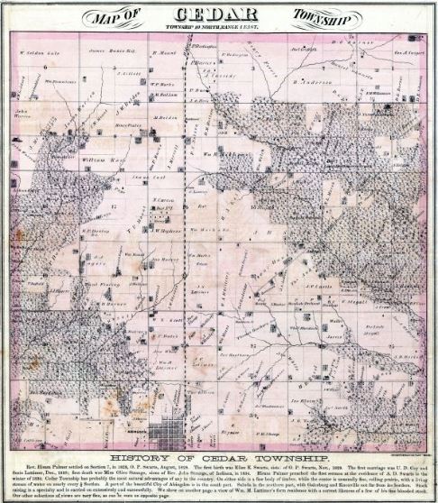 Cedar Township - Knox County Illinois Historical Atlas - 1870