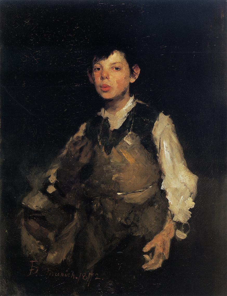 The Whilstling Boy - 1872 - Artist: Frank Duveneck (1848-1919)  Oil Painting on Canvas