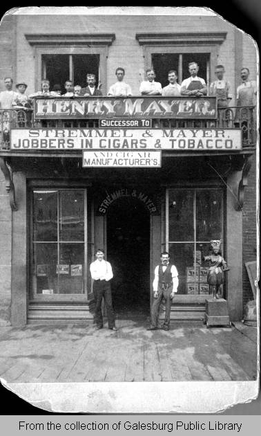 Henry Mayer Cigar Store, Galesburg, Illinois, ca. 1879
