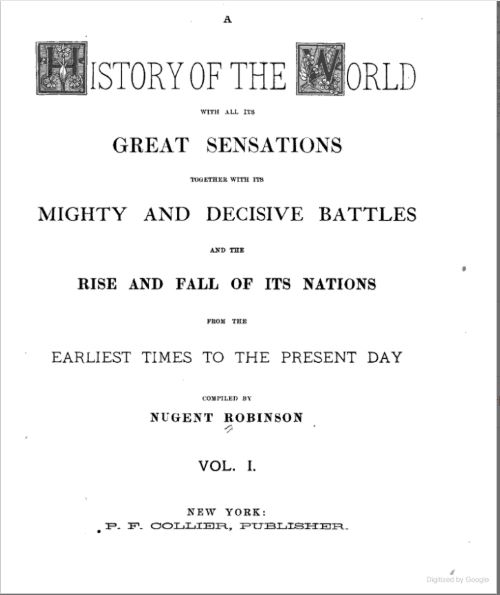 A History of the World with All Its Great Sensations - Colliers - 1887