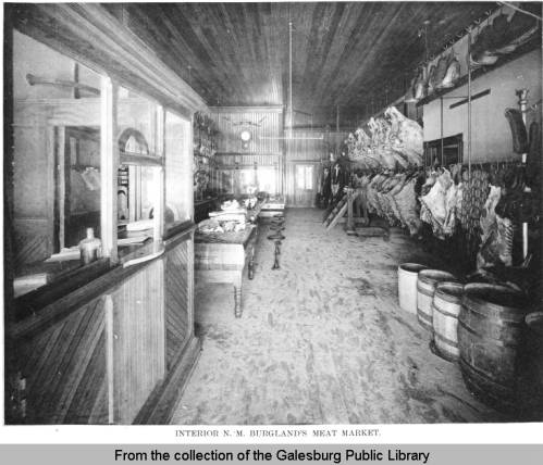 Burgland's Meat Market - Galesburg, IL- 1895