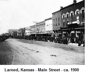 Larned, Kansas - Main Street - ca. 1900