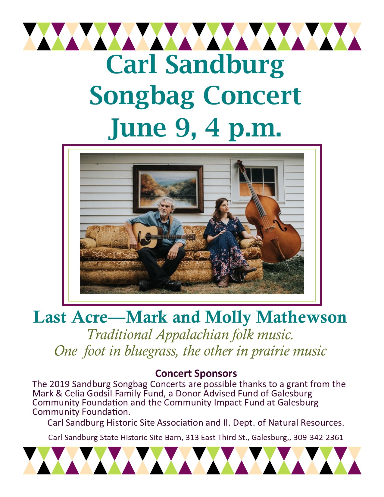 Last Acre - Mark & Molly Mathewson - Sandburg Songbag, June 9, 2019, 4:00pm