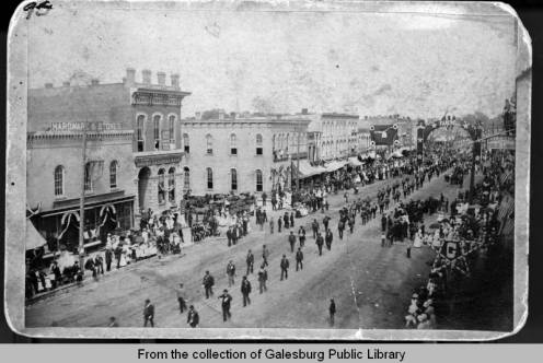 Mock Funeral Procession for President Ulysses S. Grant, Galesburg, IL.