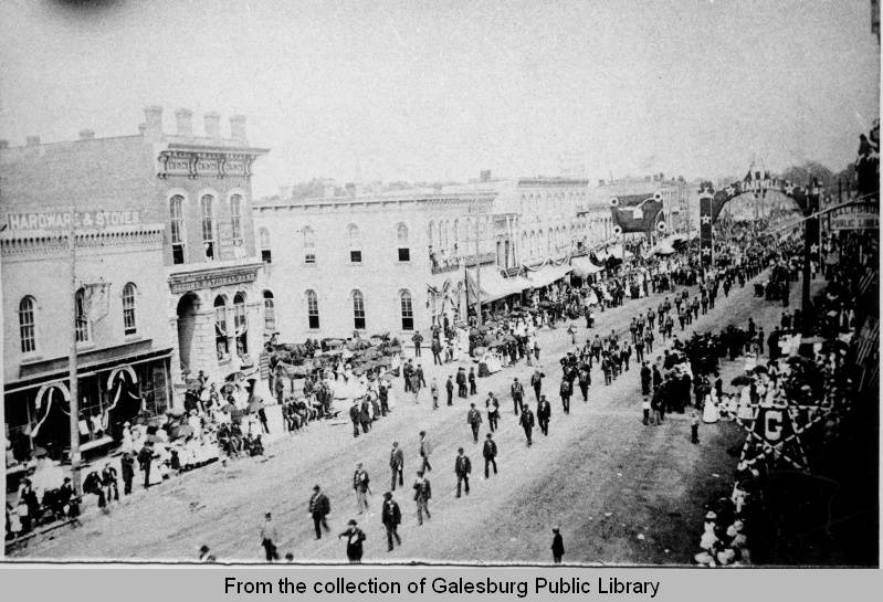 Mock Funeral for President Ulysses S. Grant - Galesburg, IL - 1885