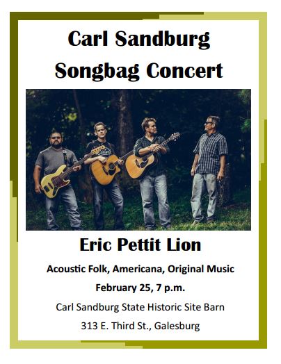 Songbag Concert - 25 Feb 2017 - 7:00pm -Eric Pettit Lion - Acoustic Folk, Americana, Original Music
