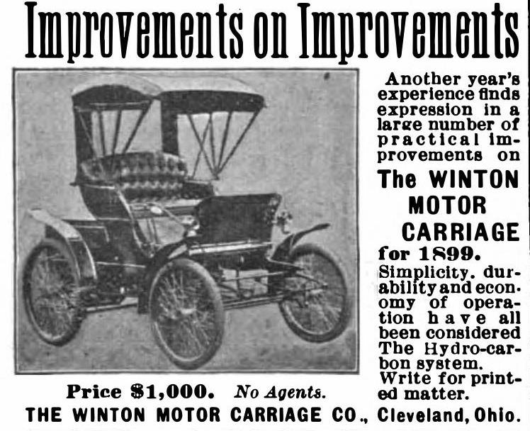 1899 Winton Autombile advertisement  